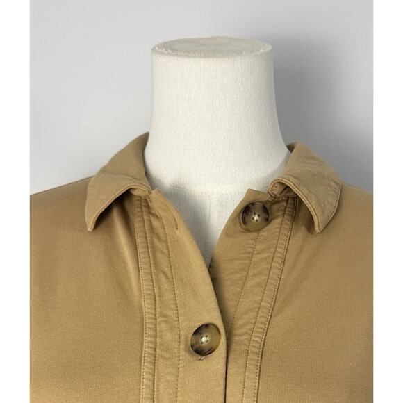 J Jill Women’s Modern Barn Jacket Tan/Camel Knit Pockets Rustic Chic Size S - Picture 4 of 13